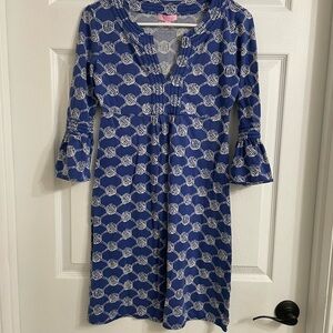 Lilly Pulitzer Blue and White Knot-Print Dress